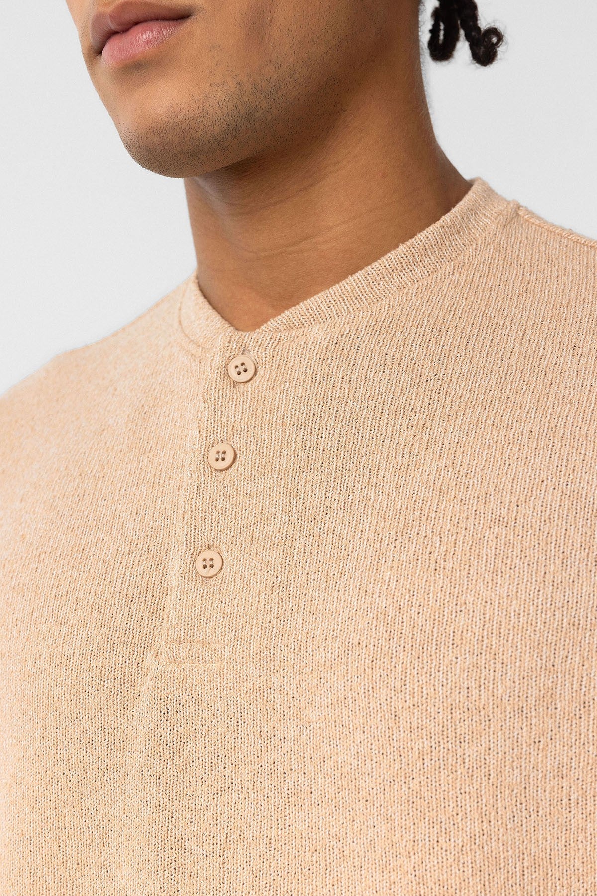 Basic Oversize Düğme Yaka Tişört