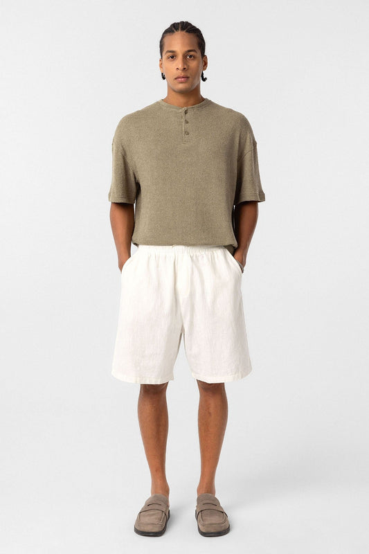 Basic Oversize Düğme Yaka Tişört