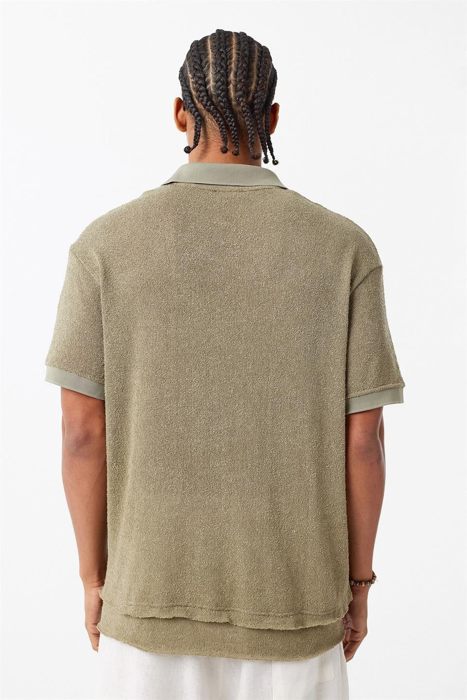 Polo Yaka Triko Oversize Tişört