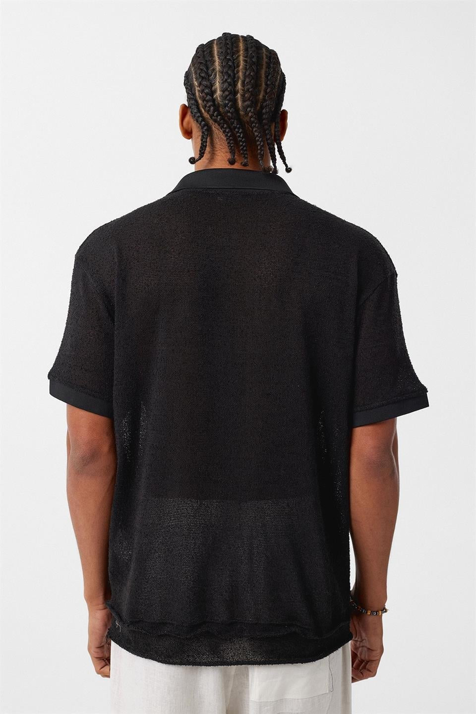 Polo Yaka Triko Oversize Tişört