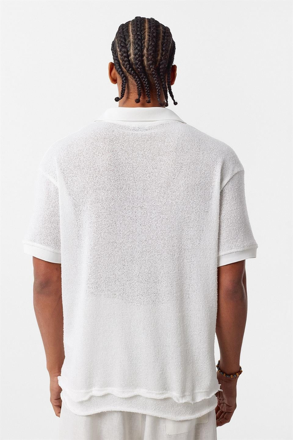 Polo Yaka Triko Oversize Tişört