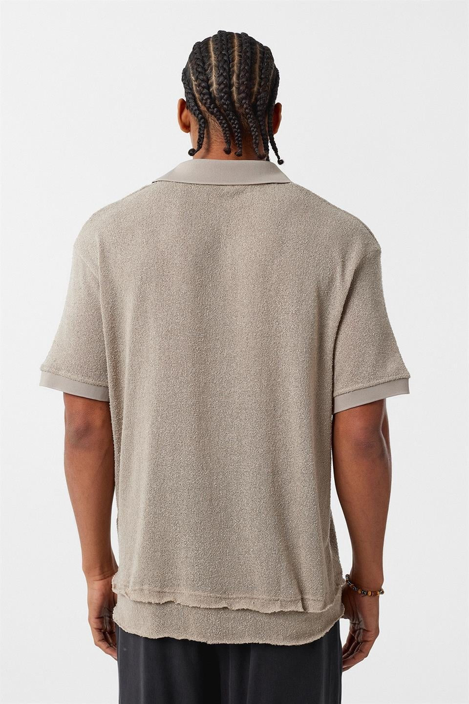 Polo Yaka Triko Oversize Tişört