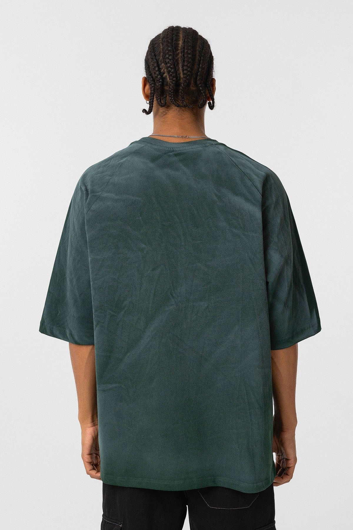 Yıkamalı Ön Baskılı Oversize Tişört