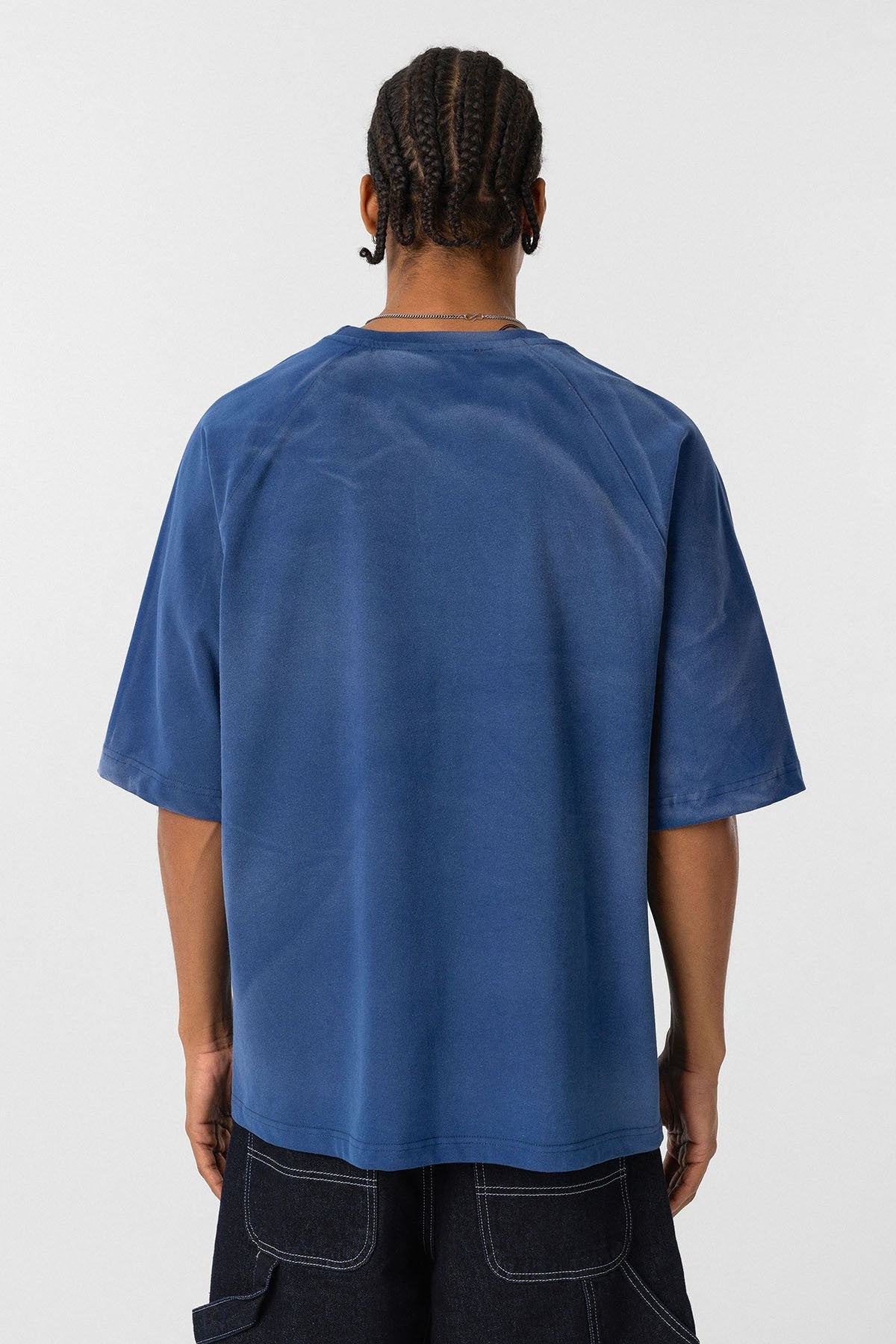 Yıkamalı Ön Baskılı Oversize Tişört