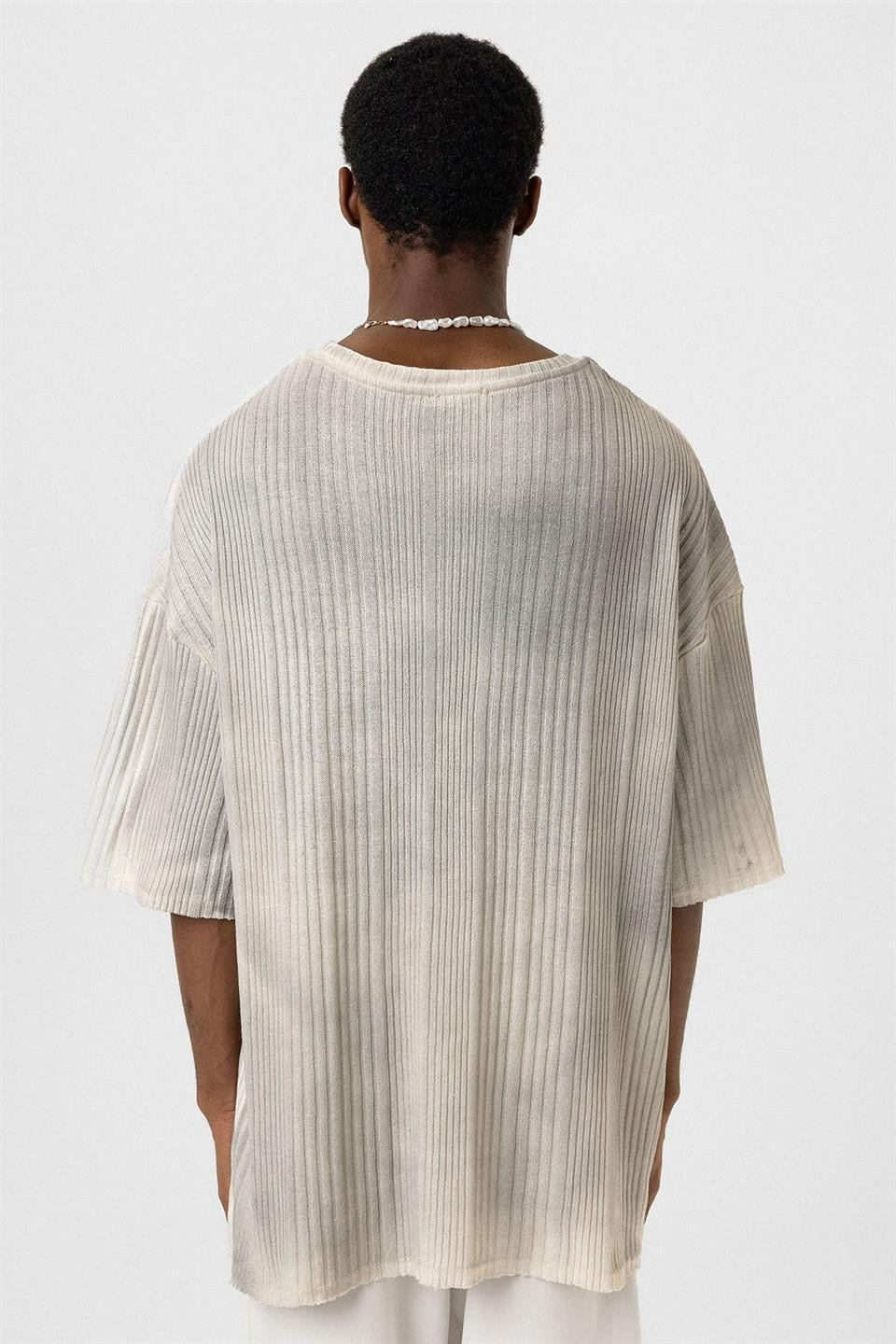 Yıkamalı Oversize Triko Tişört