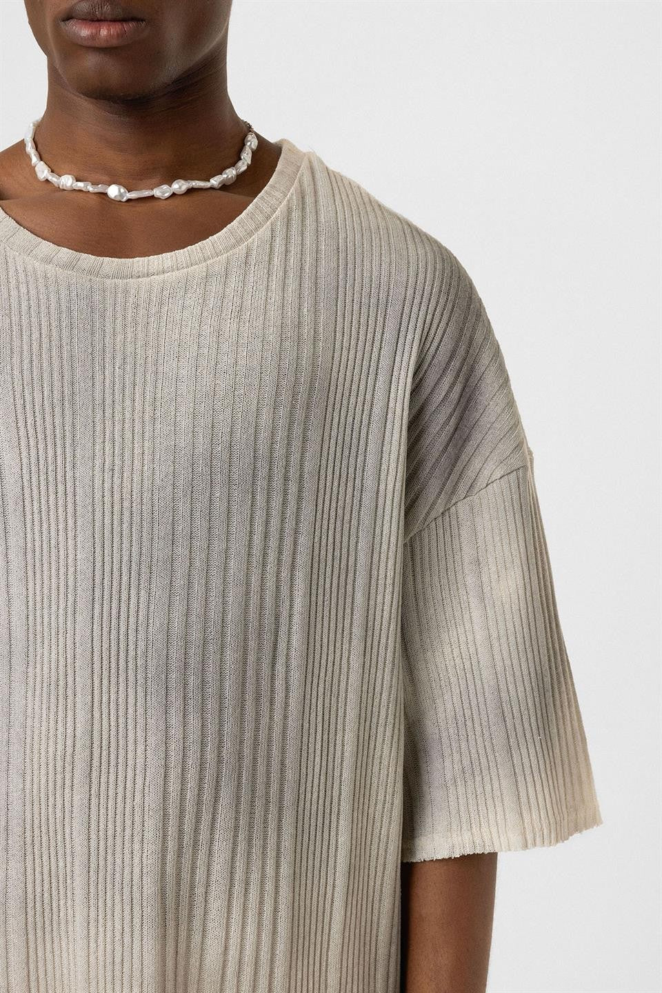 Yıkamalı Oversize Triko Tişört