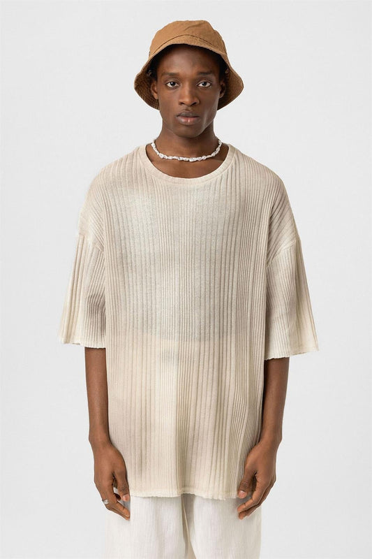 Yıkamalı Oversize Triko Tişört