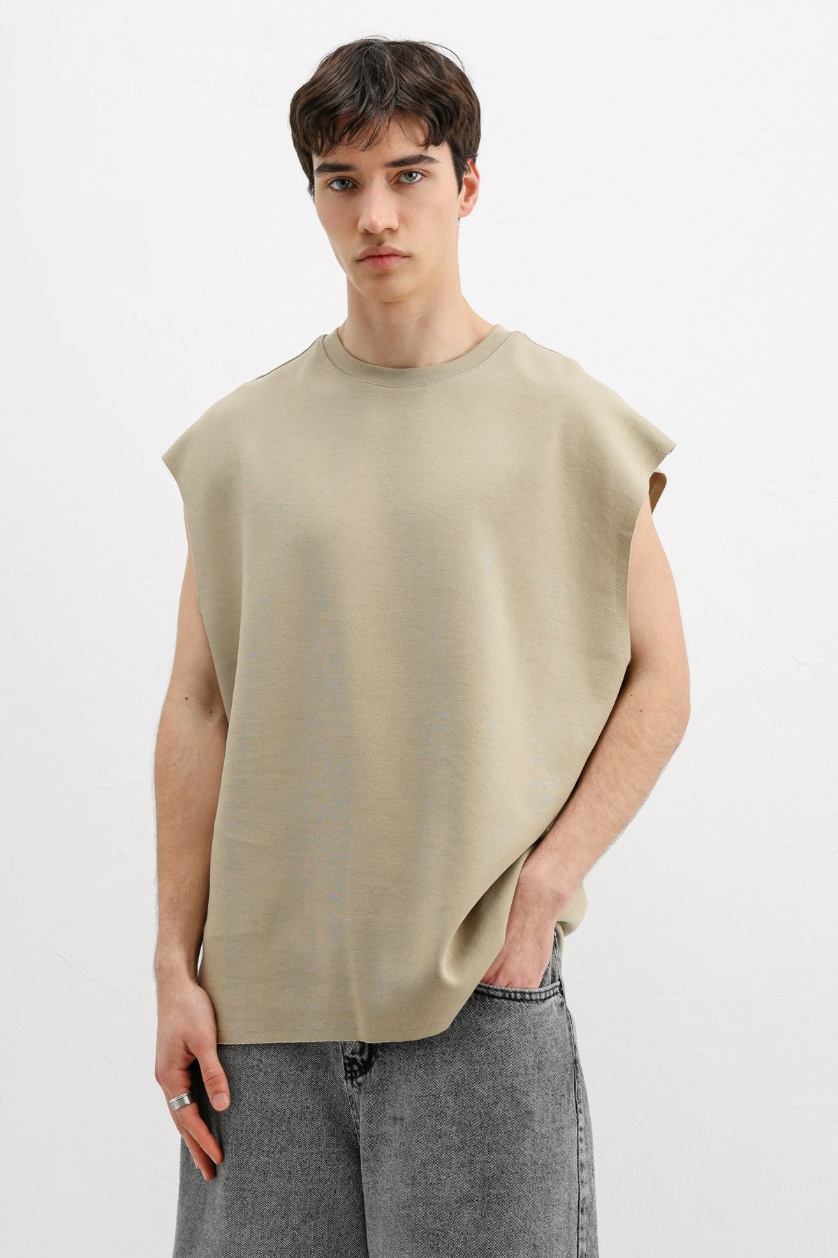 Oversize Kolsuz Basic Tişört
