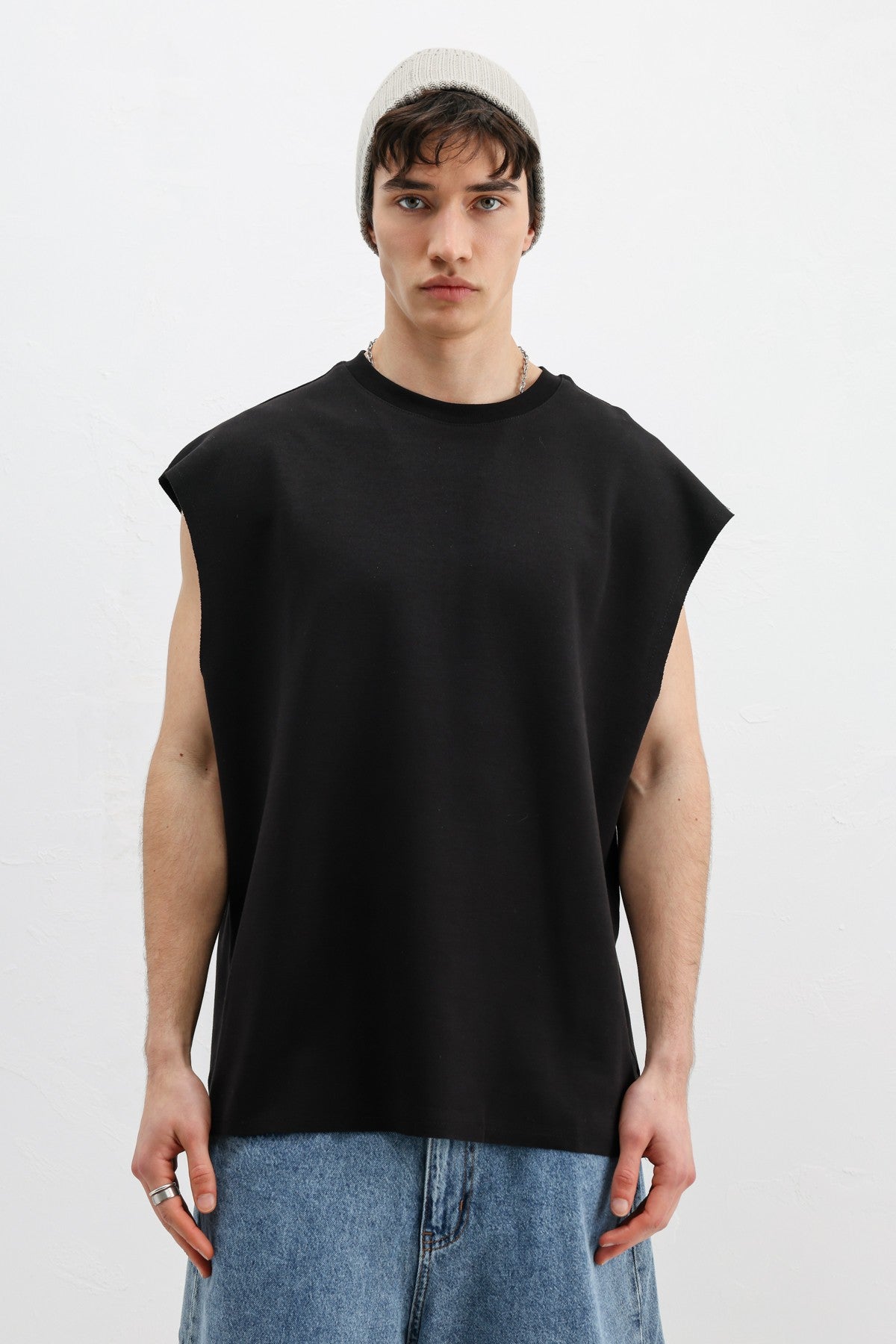 Oversize Kolsuz Basic Tişört