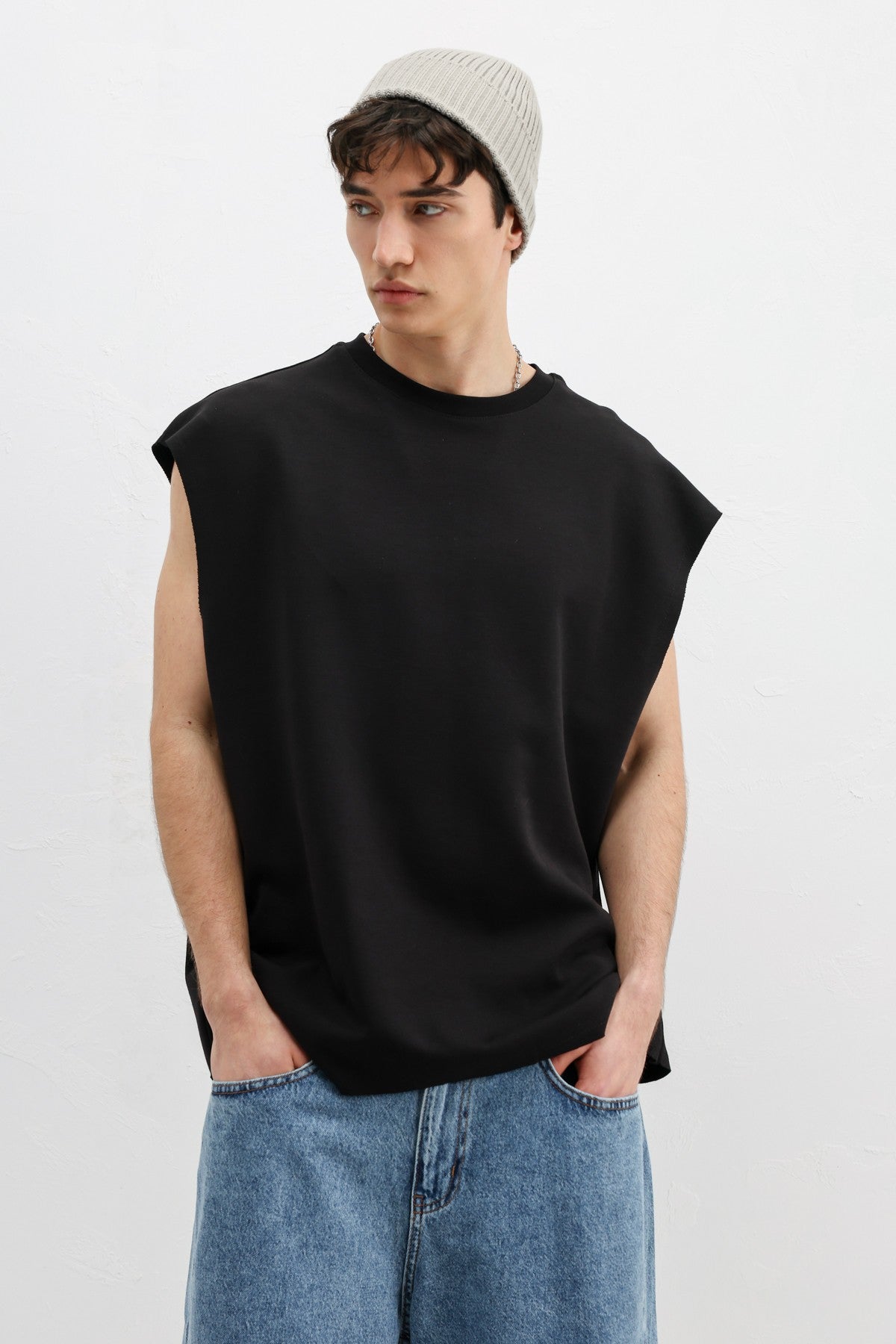 Oversize Kolsuz Basic Tişört
