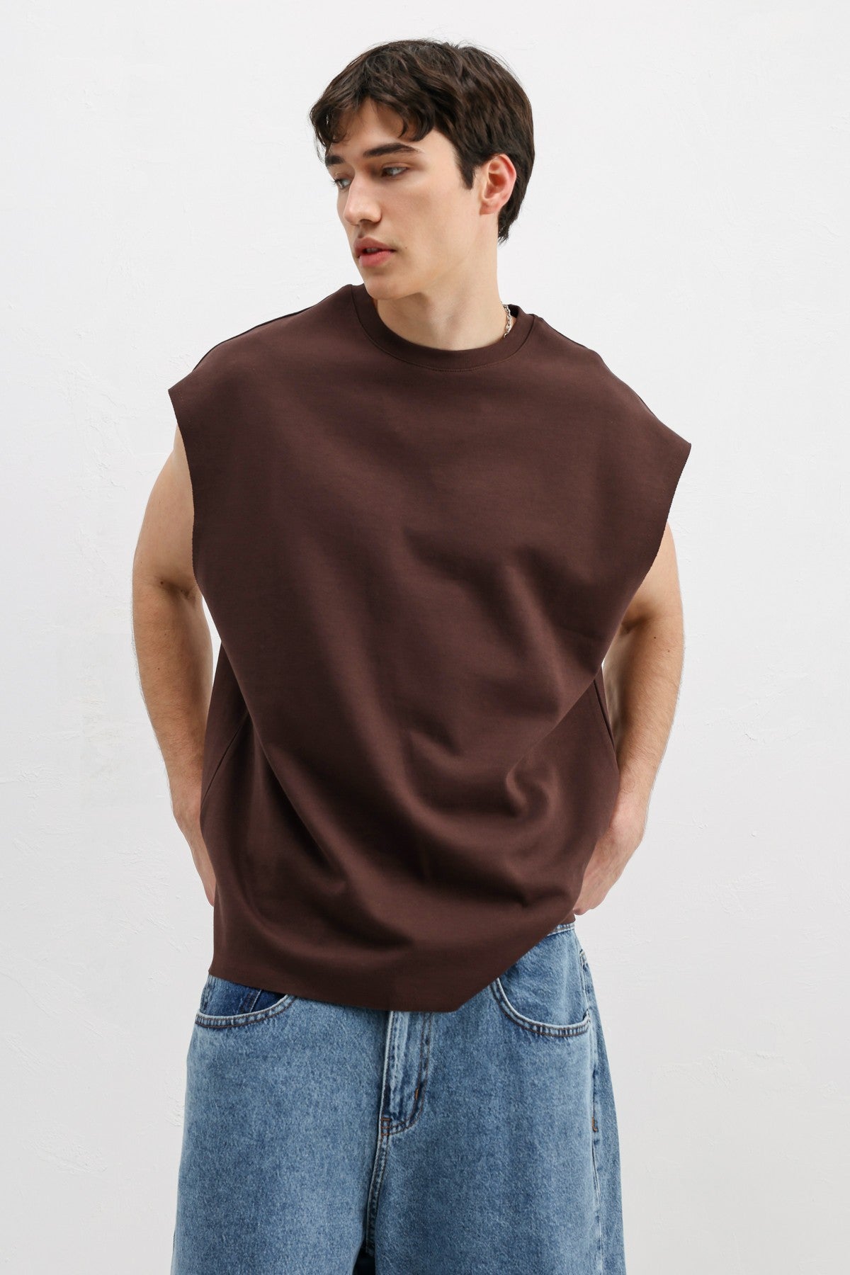 Oversize Kolsuz Basic Tişört