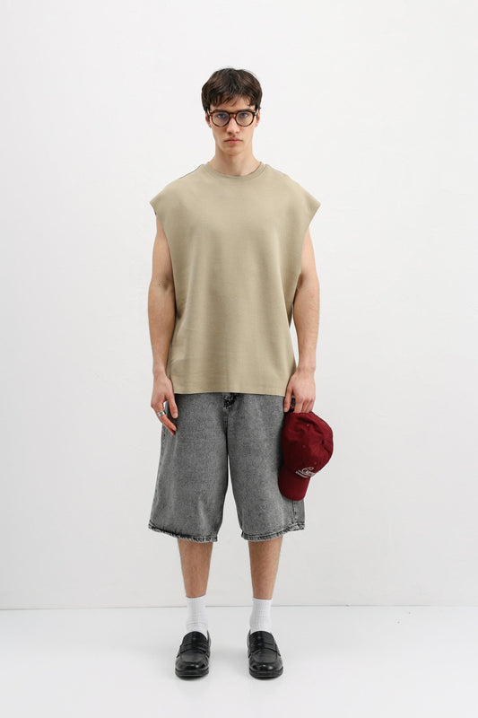 Oversize Kolsuz Basic Tişört