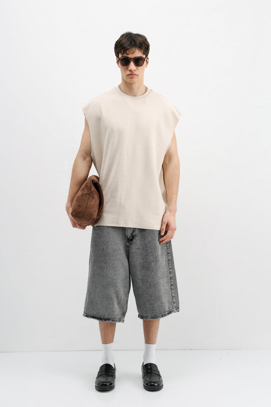Oversize Kolsuz Basic Tişört