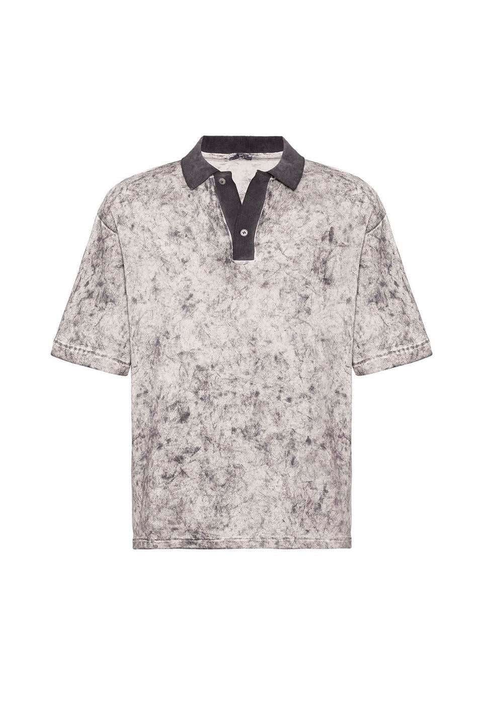 Yıkamalı Triko Oversize Polo Yaka Tişört