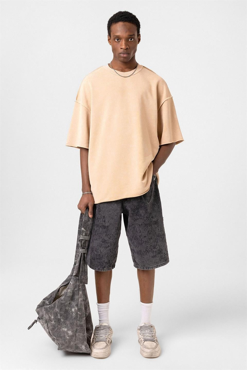 Yıkamalı Oversize Tişört