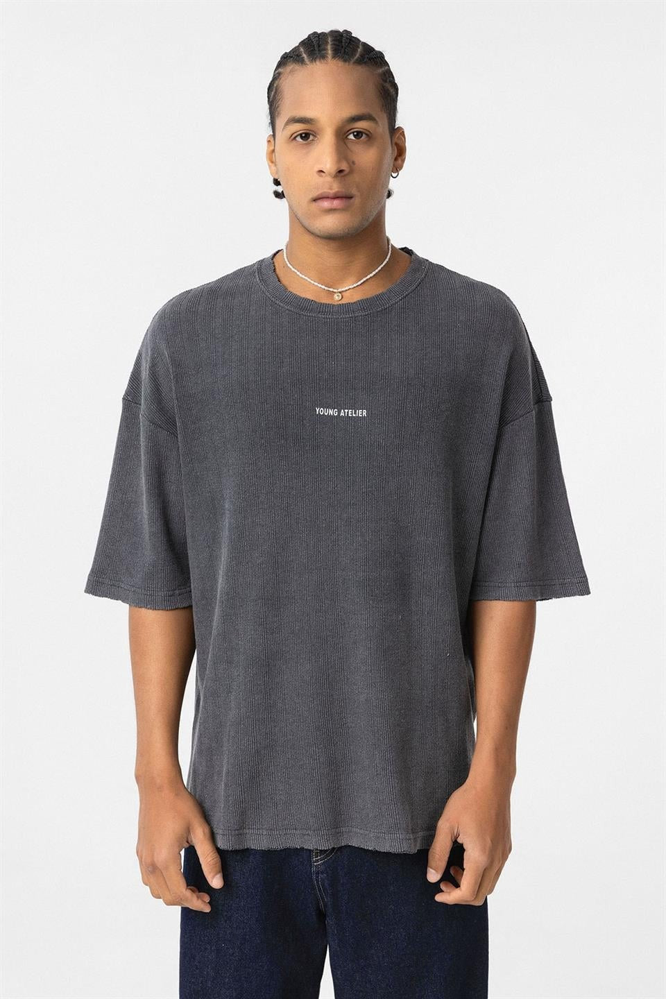 Yıkamalı Triko Oversize Tişört