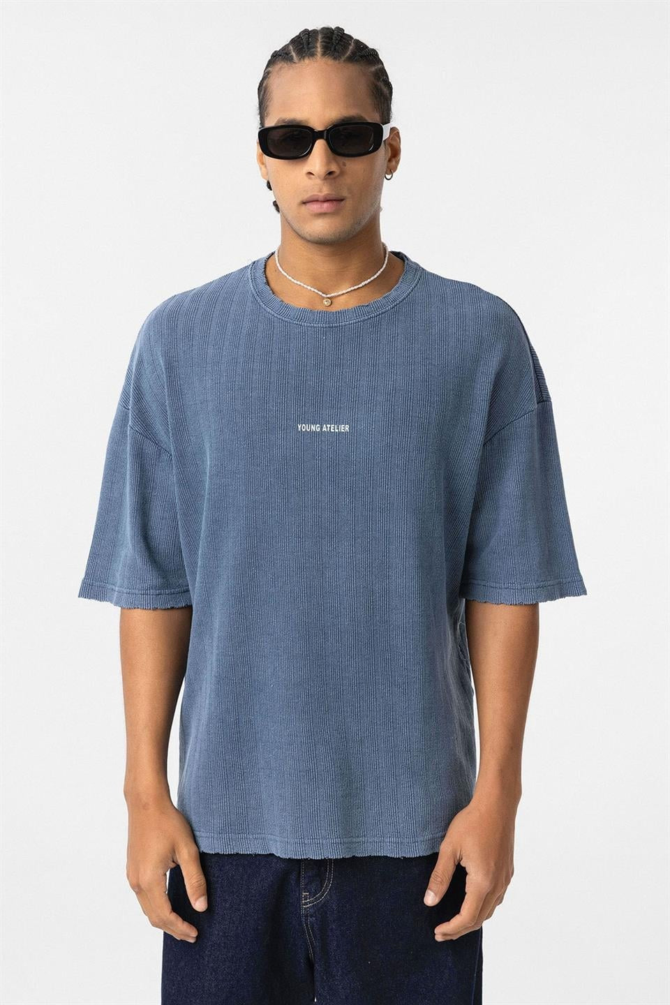 Yıkamalı Triko Oversize Tişört