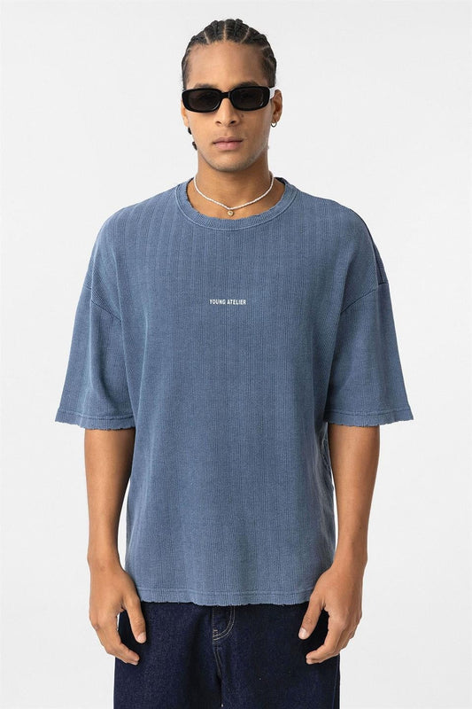 Yıkamalı Triko Oversize Tişört