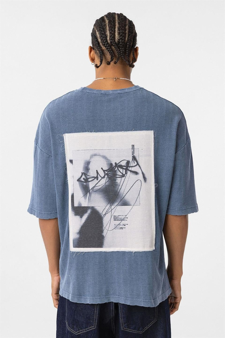 Yıkamalı Triko Oversize Tişört