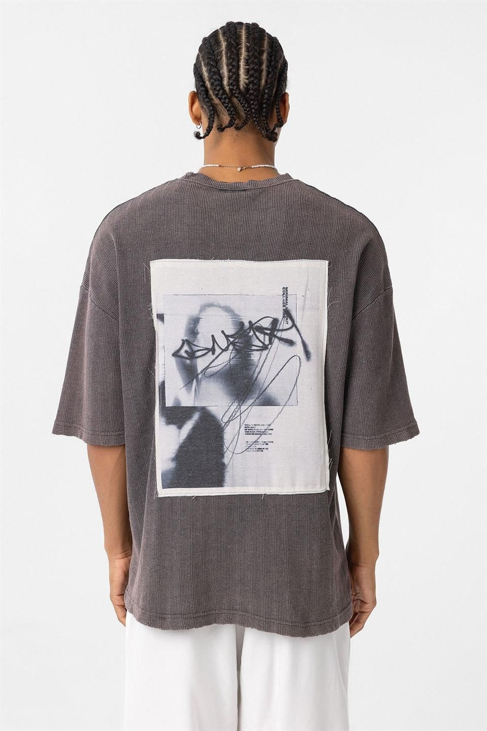 Yıkamalı Triko Oversize Tişört