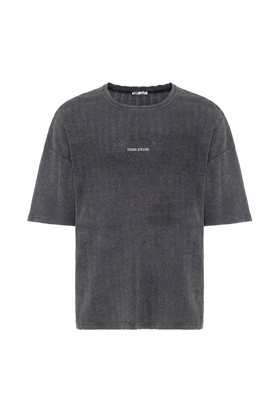 Yıkamalı Triko Oversize Tişört