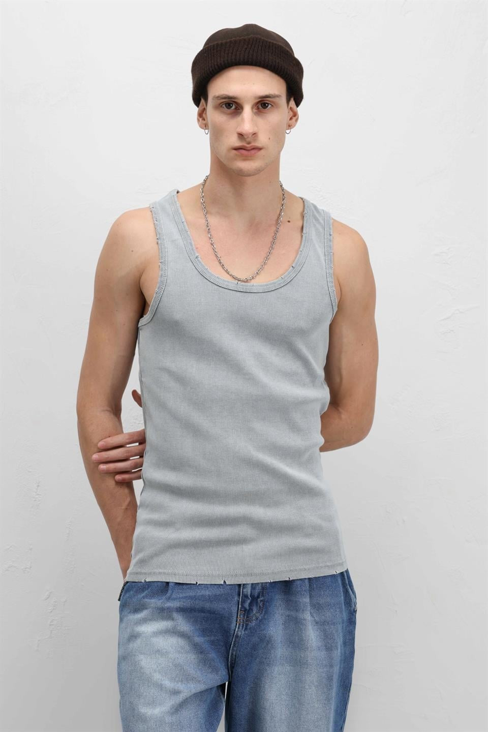 Yıkamalı Tank Top Kaşkorse Atlet