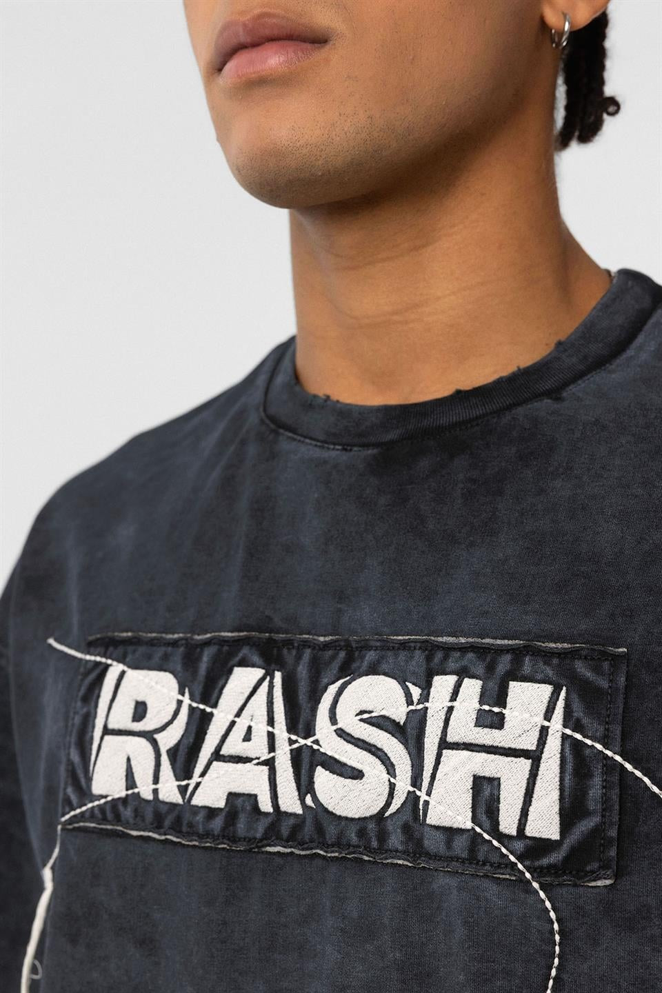 Yıkamalı Oversize Baskılı Tişört