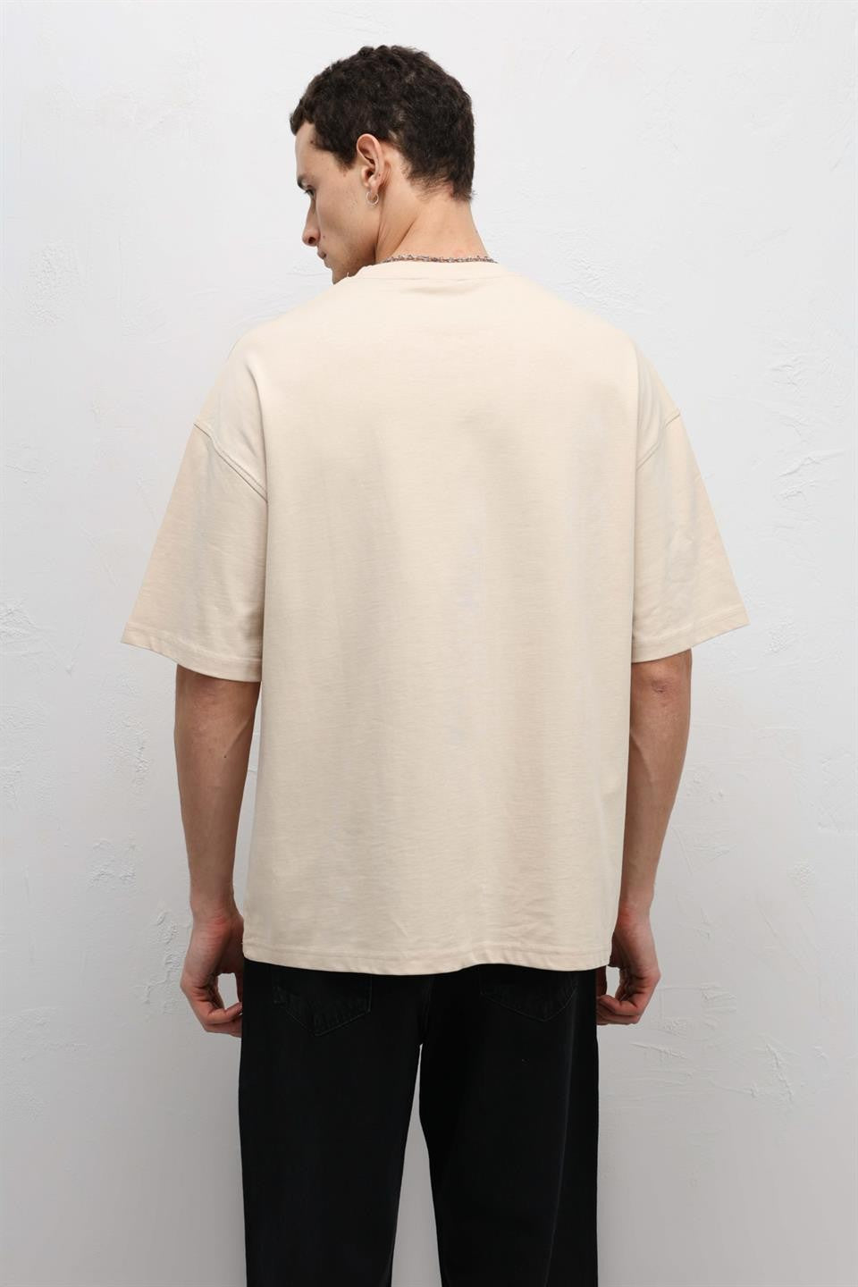 Basic Oversize Bisiklet Yaka Tişört