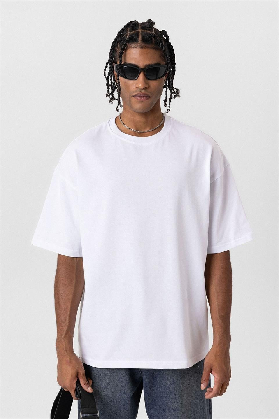 Basic Oversize Bisiklet Yaka Tişört