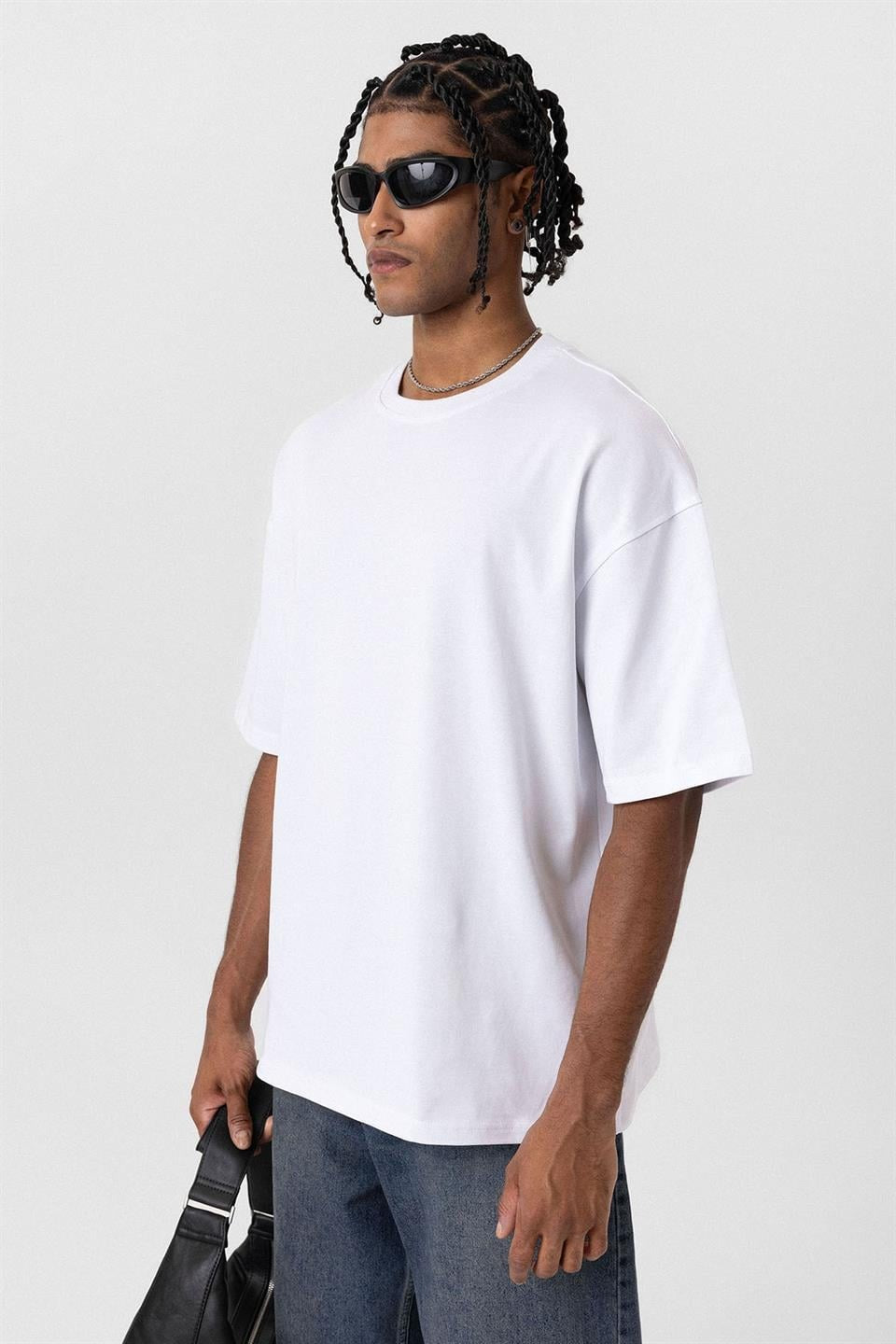 Basic Oversize Bisiklet Yaka Tişört