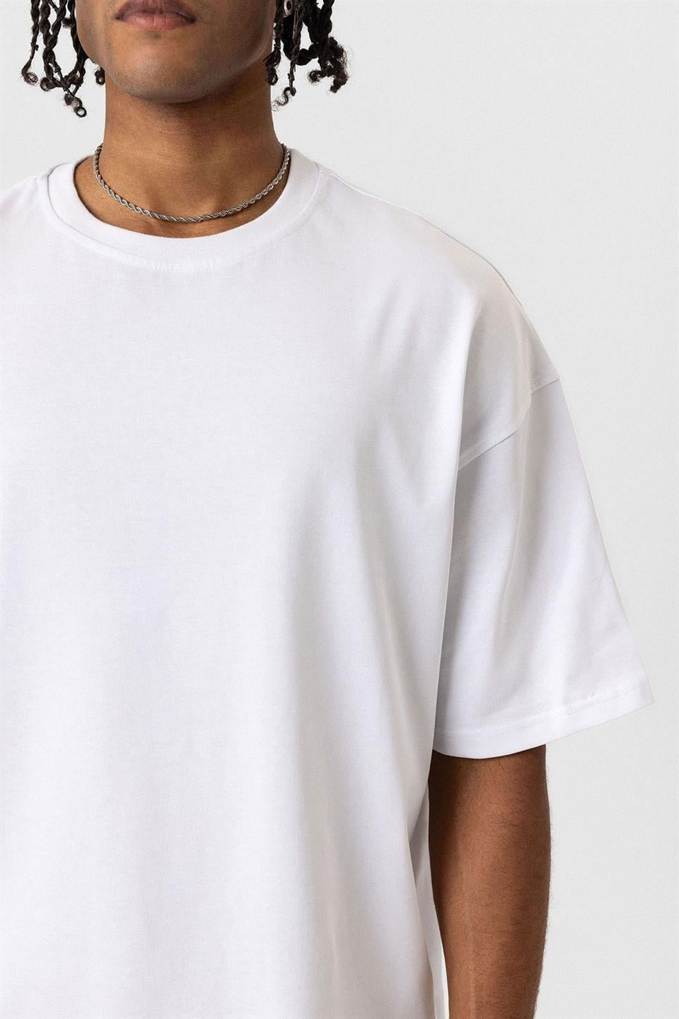 Basic Oversize Bisiklet Yaka Tişört