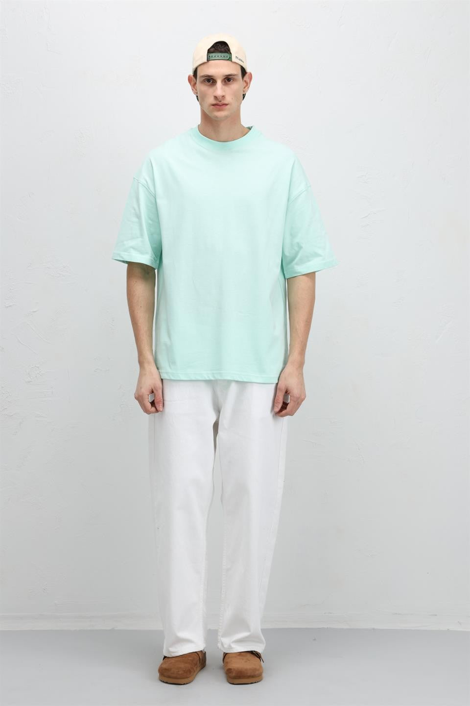 Basic Oversize Bisiklet Yaka Tişört