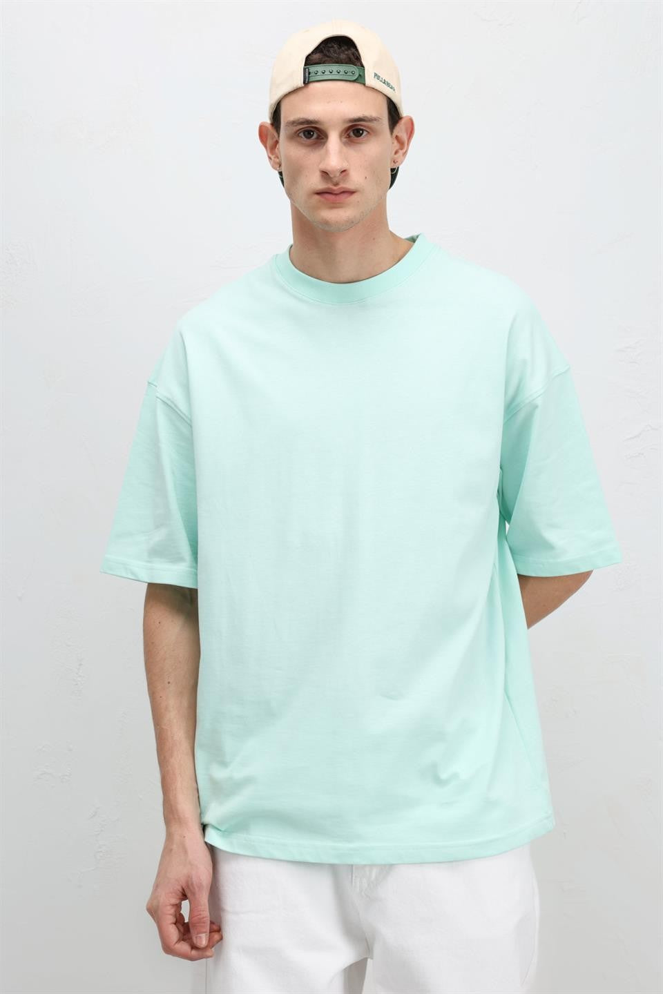 Basic Oversize Bisiklet Yaka Tişört