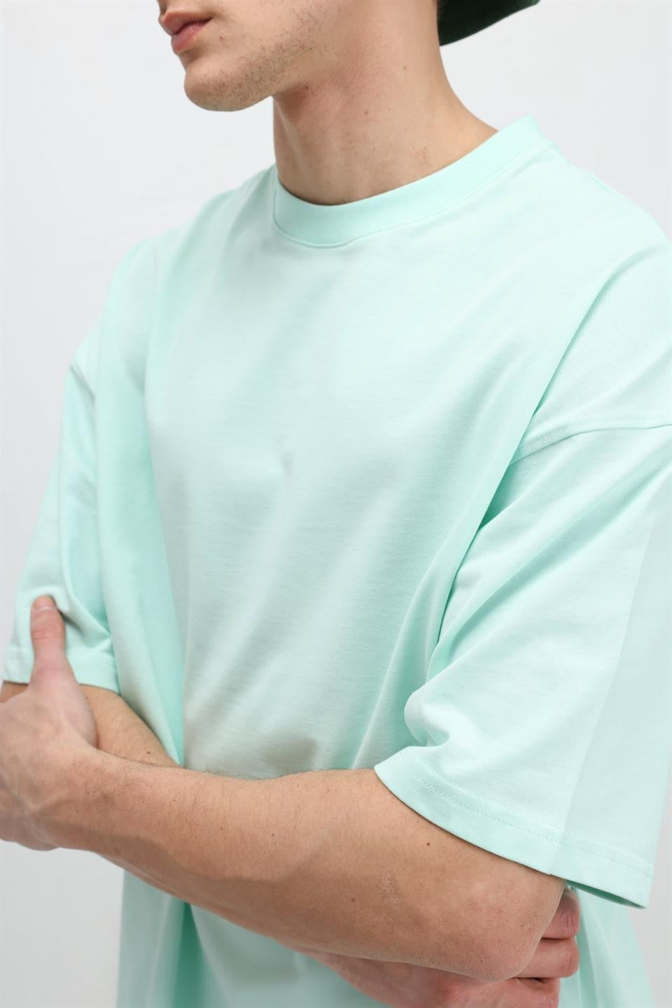 Basic Oversize Bisiklet Yaka Tişört