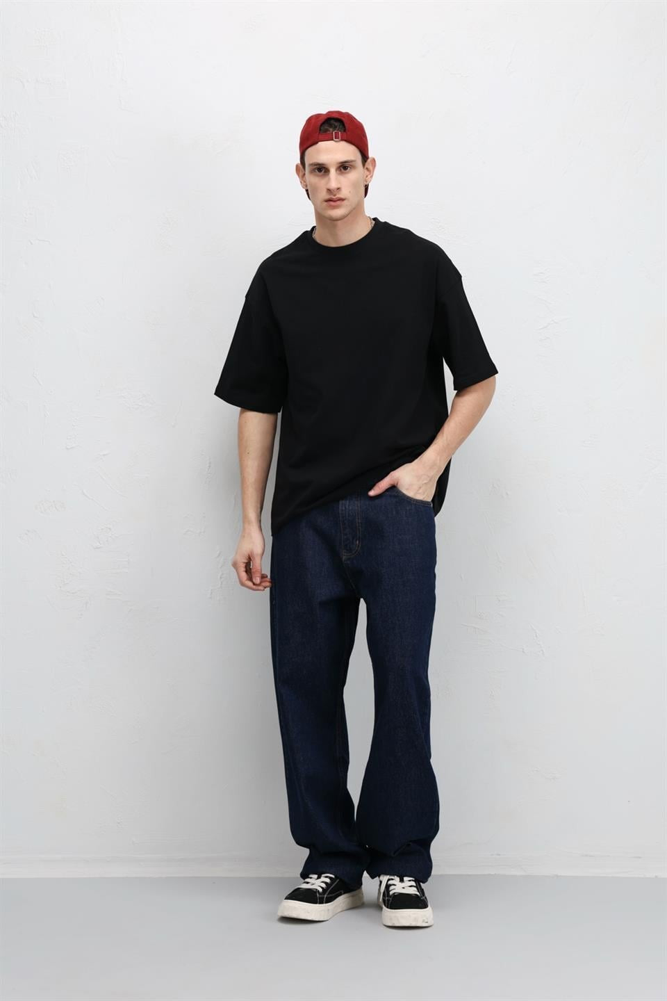 Basic Oversize Bisiklet Yaka Tişört