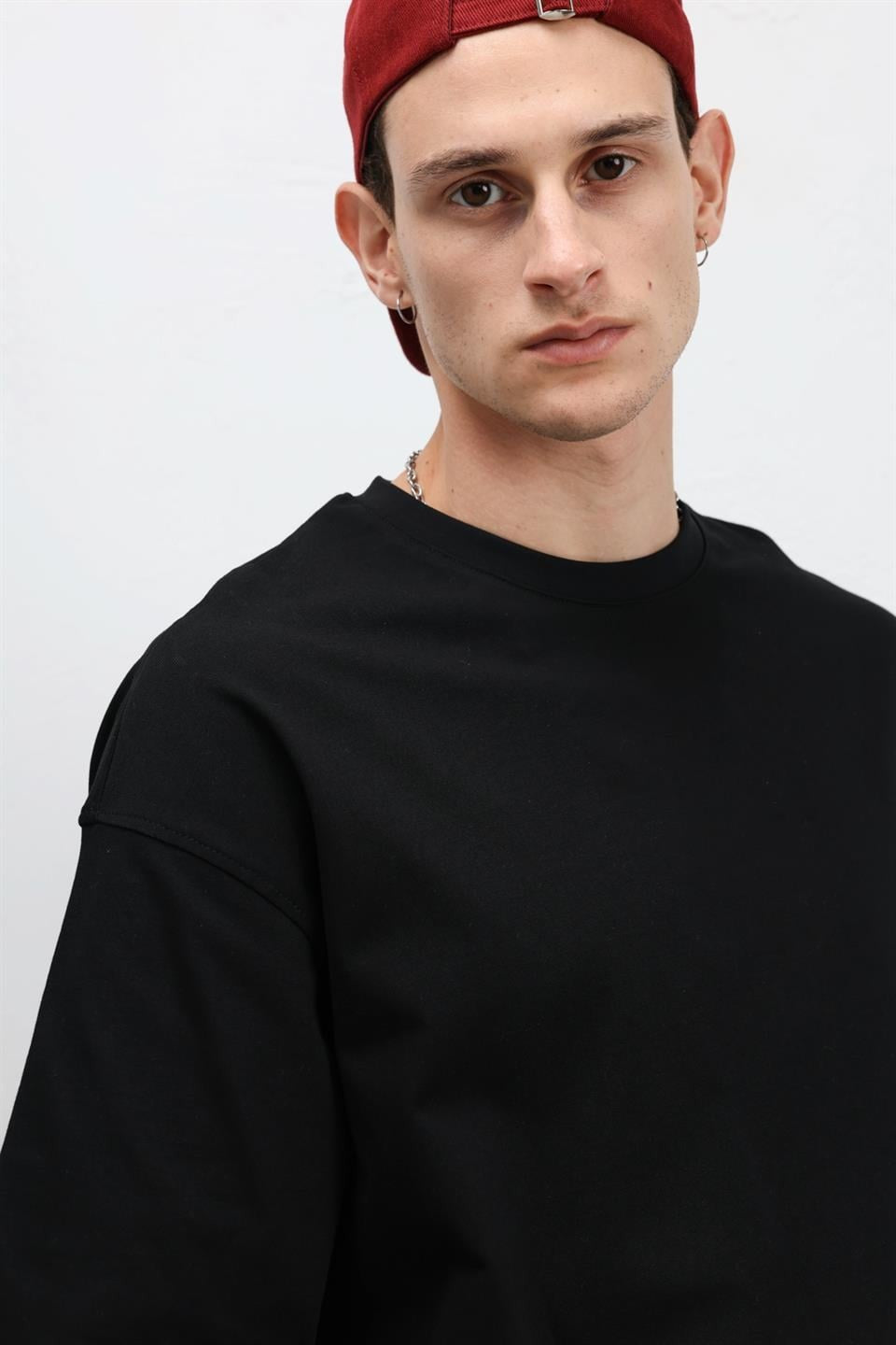 Basic Oversize Bisiklet Yaka Tişört