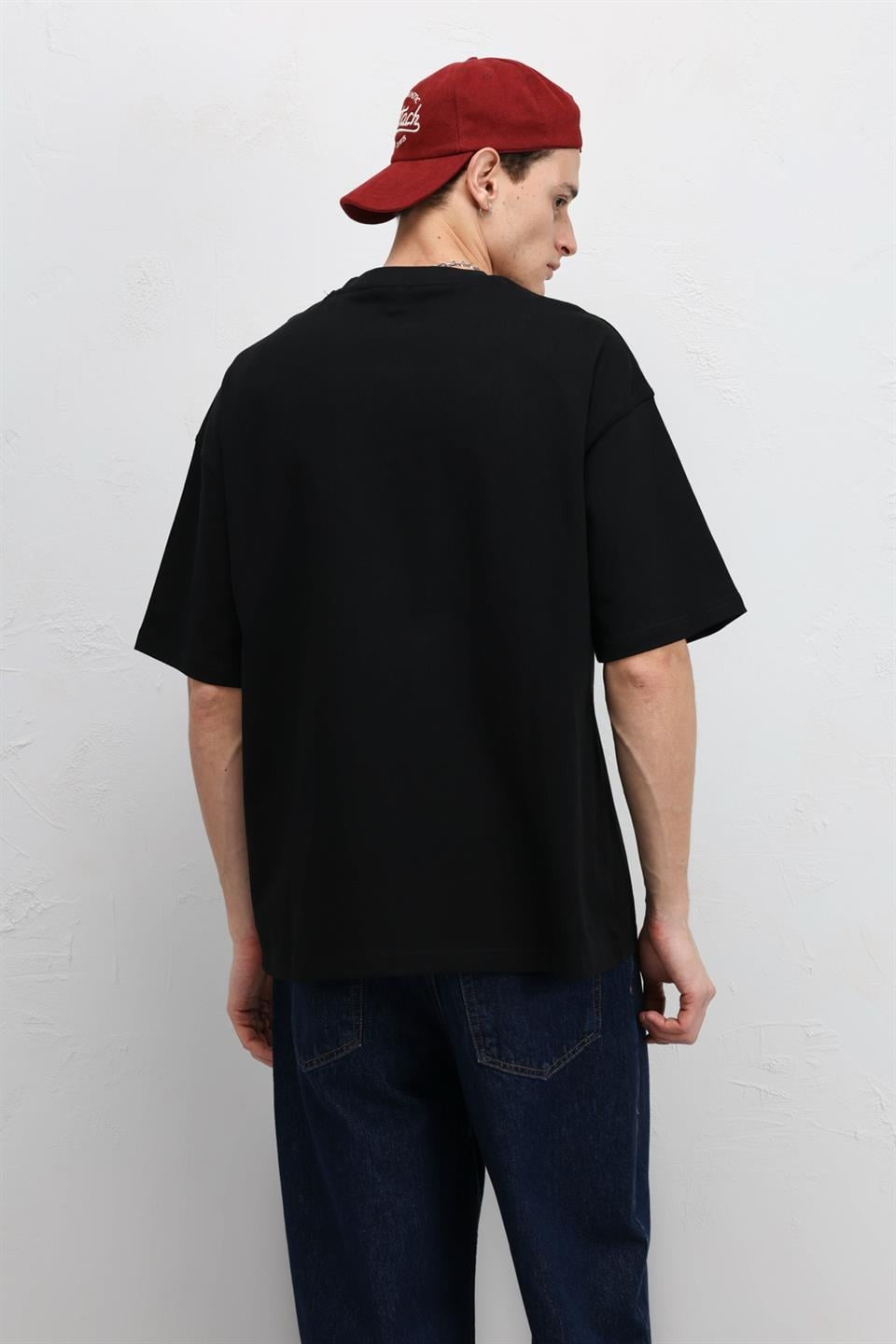 Basic Oversize Bisiklet Yaka Tişört