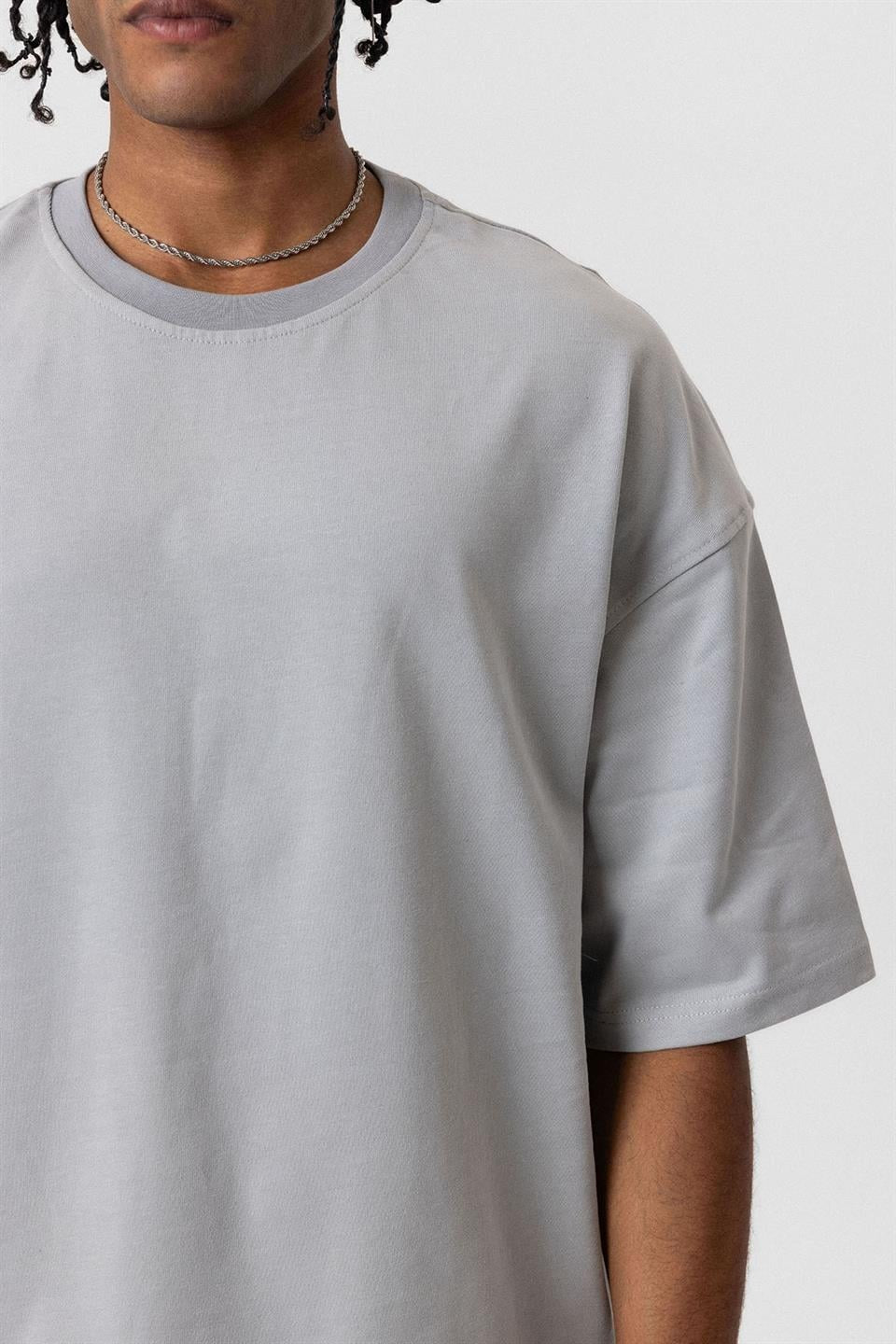 Basic Oversize Bisiklet Yaka Tişört
