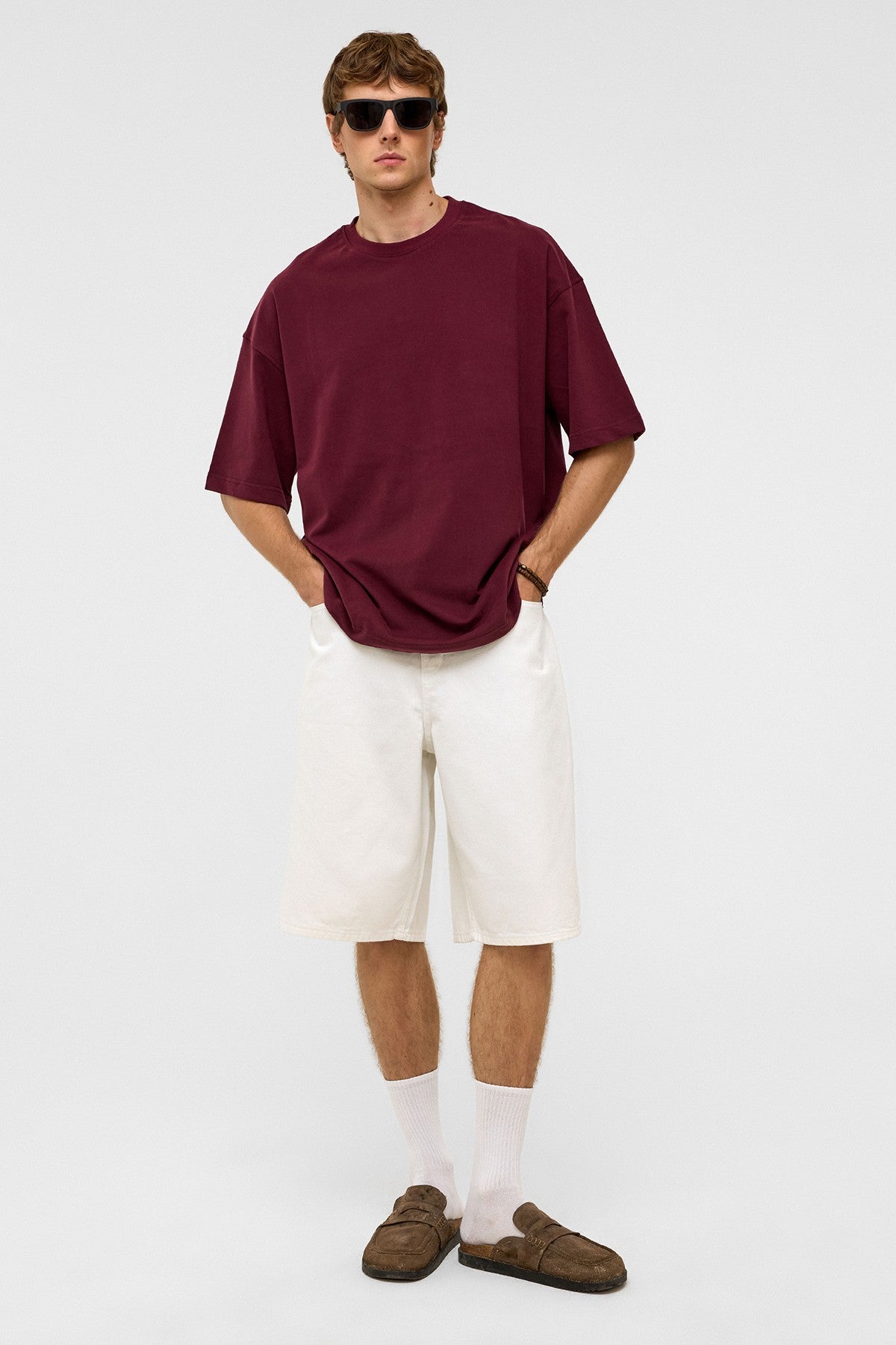 Basic Oversize Bisiklet Yaka Tişört
