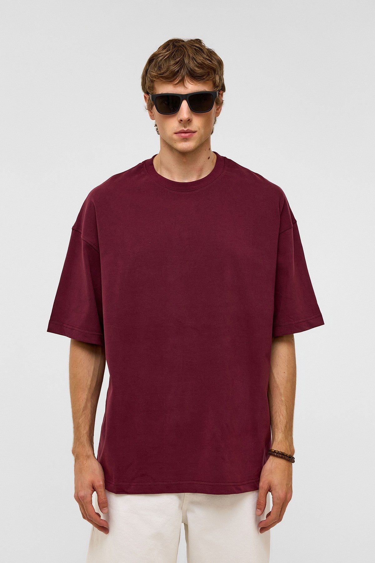 Basic Oversize Bisiklet Yaka Tişört