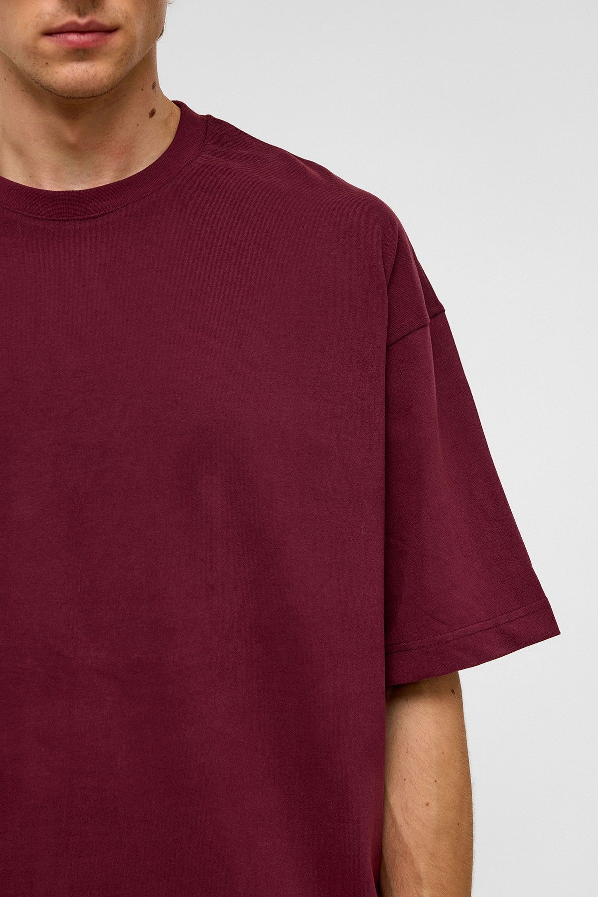 Basic Oversize Bisiklet Yaka Tişört
