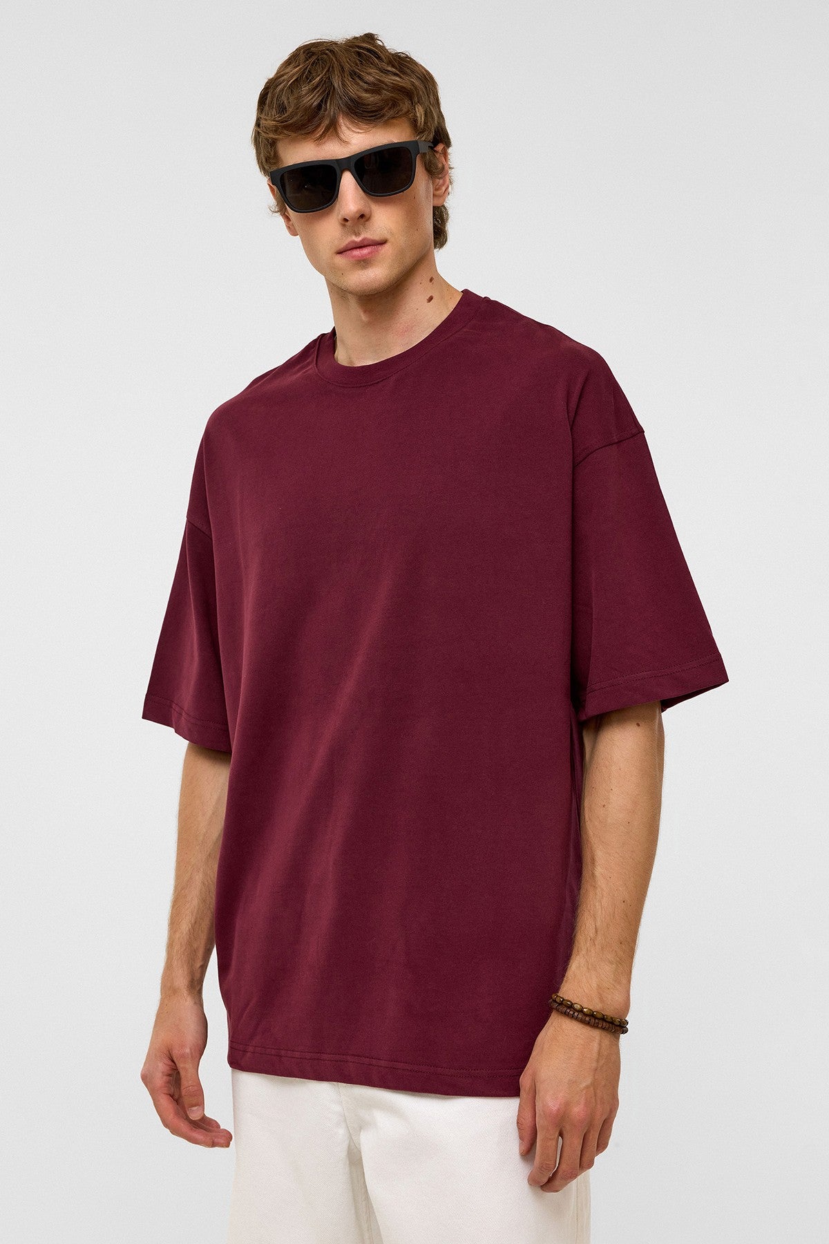Basic Oversize Bisiklet Yaka Tişört