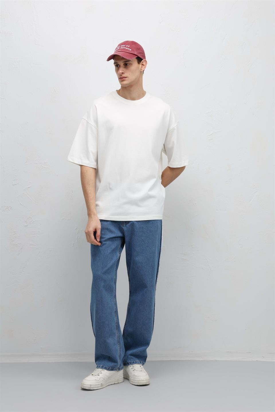 Basic Oversize Bisiklet Yaka Tişört