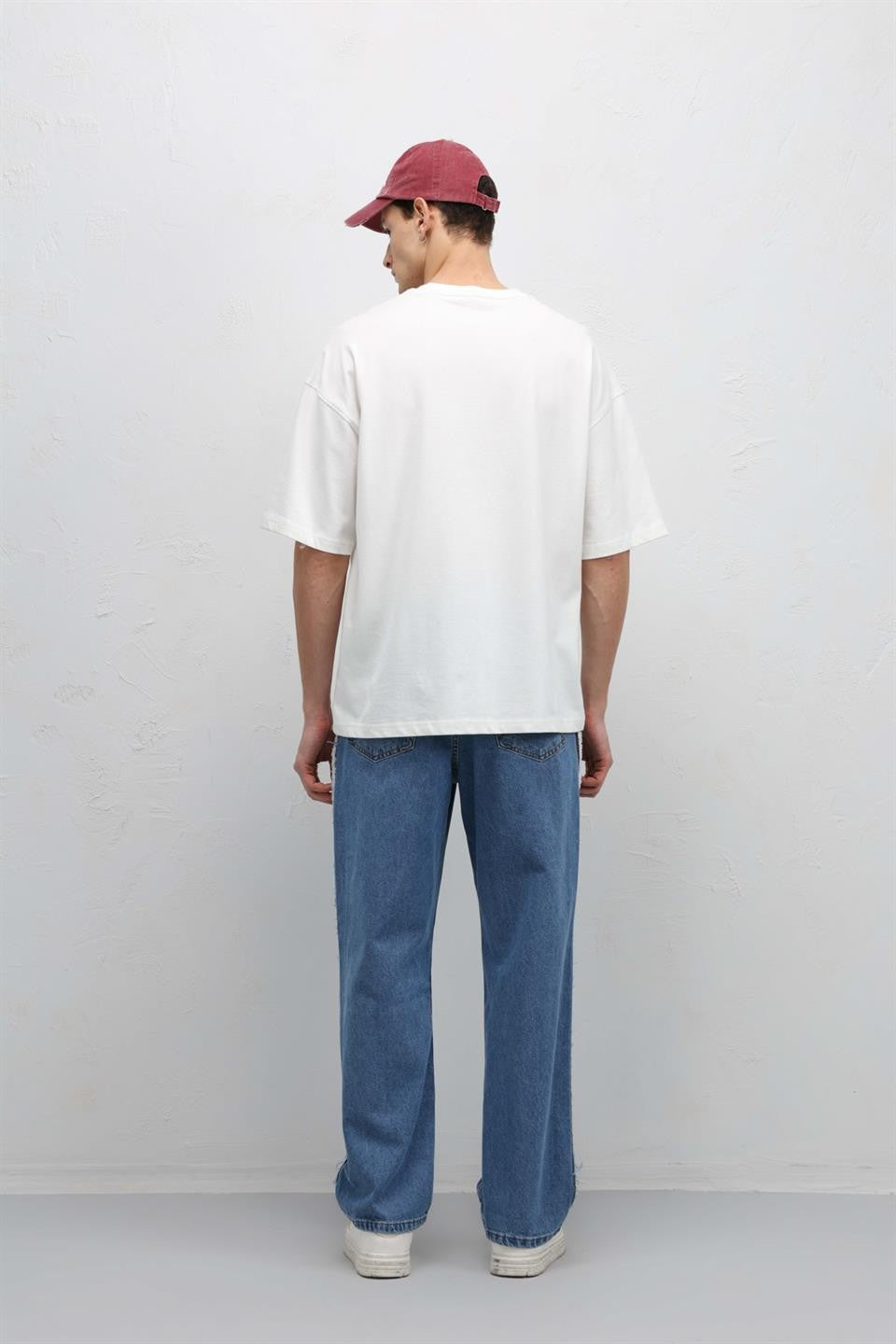 Basic Oversize Bisiklet Yaka Tişört