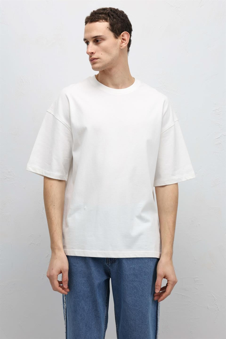 Basic Oversize Bisiklet Yaka Tişört