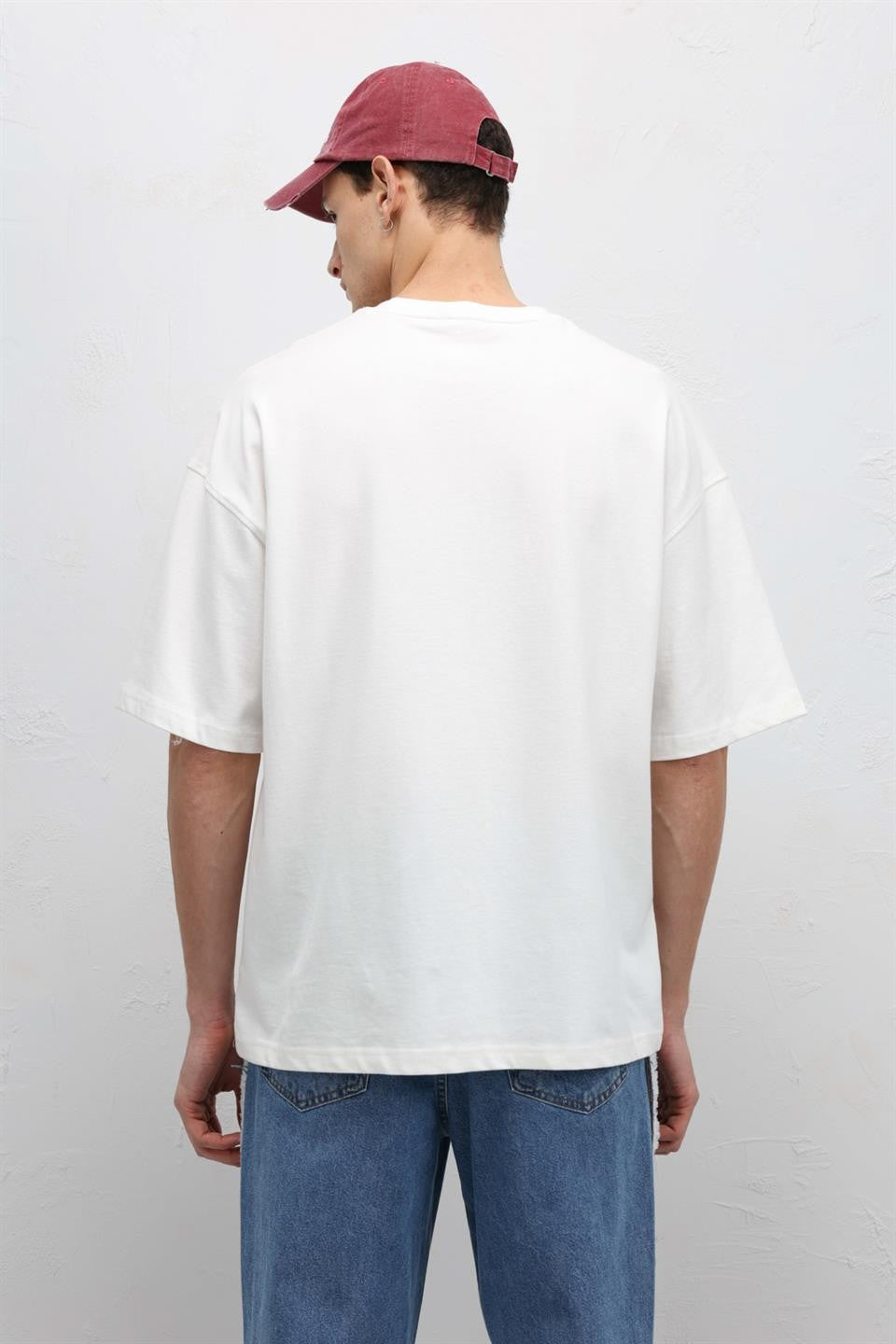 Basic Oversize Bisiklet Yaka Tişört