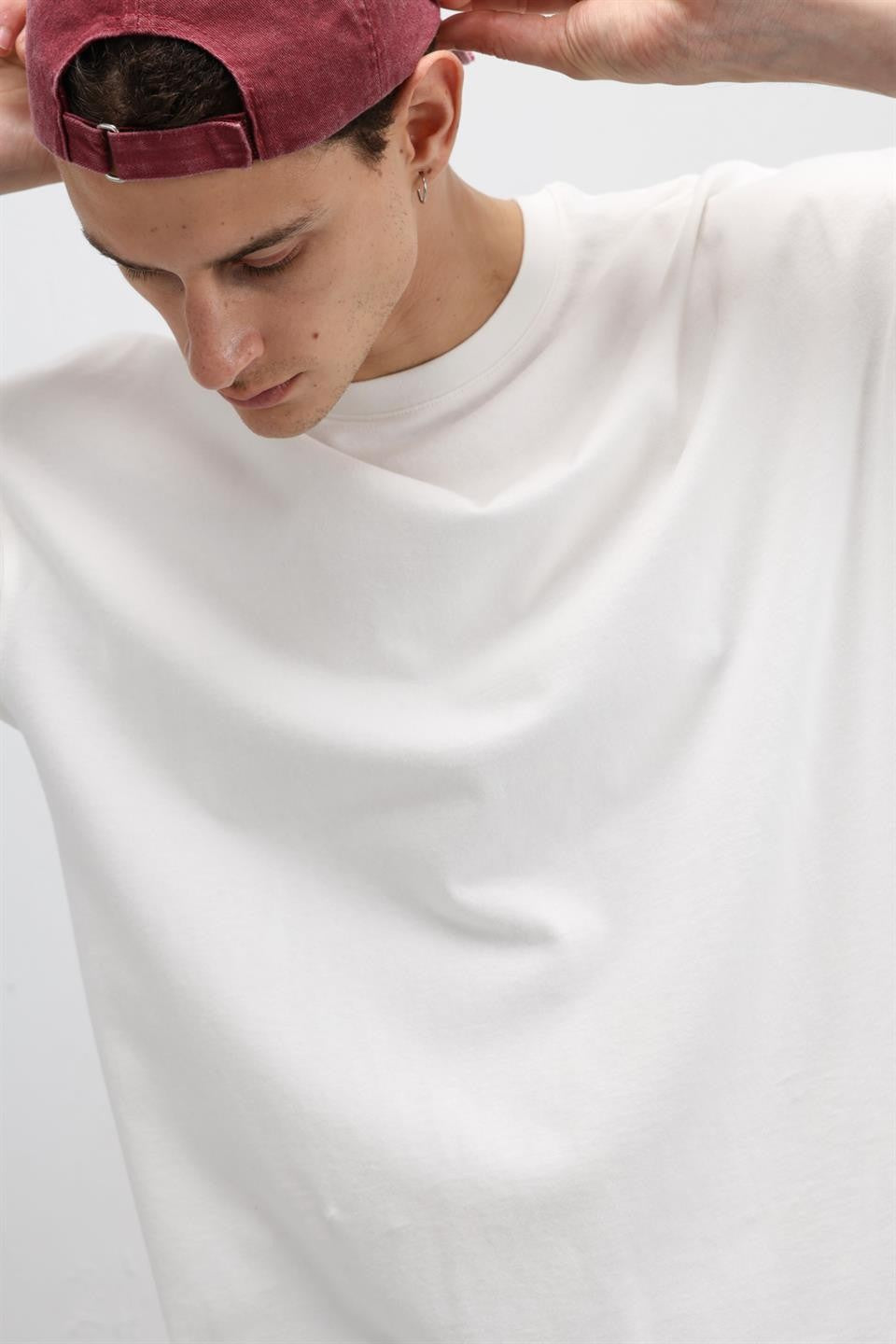 Basic Oversize Bisiklet Yaka Tişört