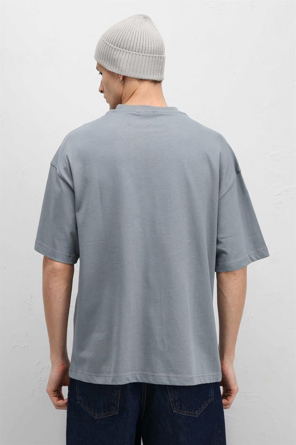 Basic Oversize Bisiklet Yaka Tişört