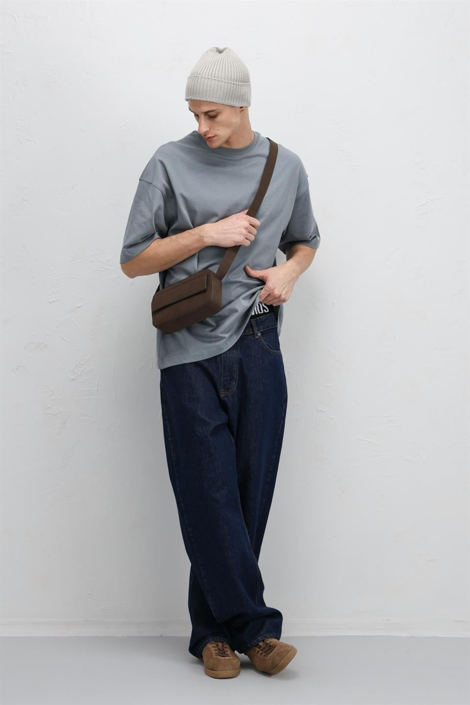 Basic Oversize Bisiklet Yaka Tişört