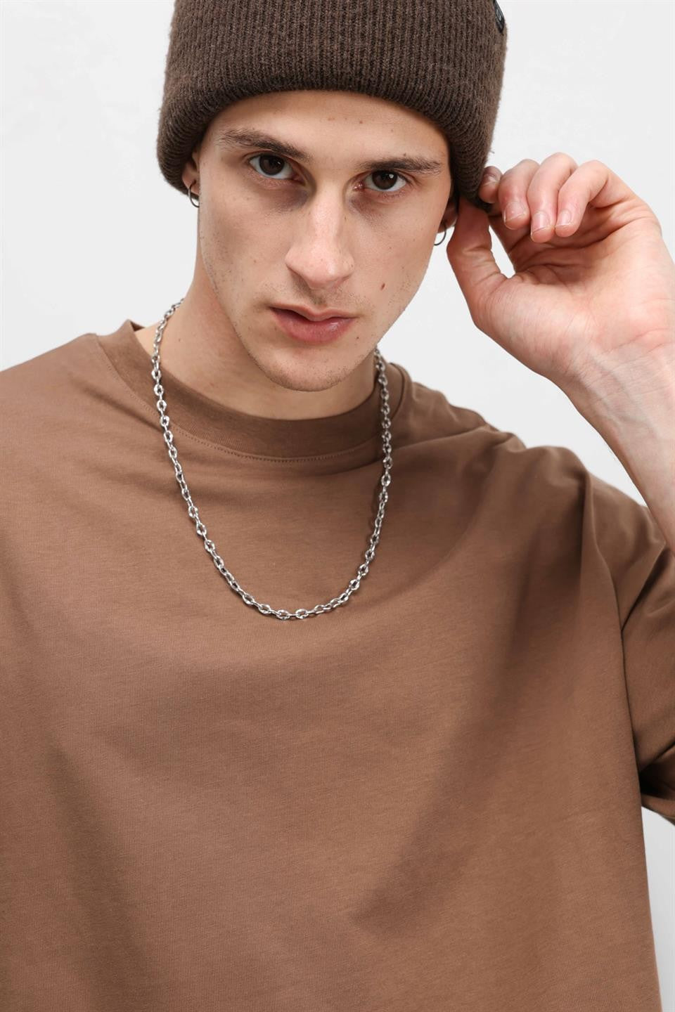 Basic Oversize Bisiklet Yaka Tişört